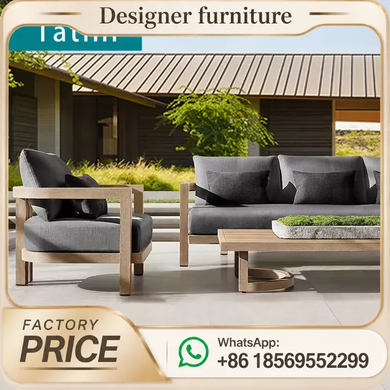 Outdoor Furniture Teak - Zestaw sof z drewna teakowego, wodoodporne