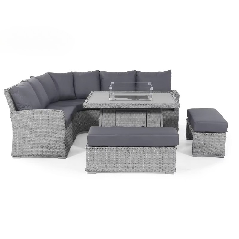 Outdoor Furniture Set With Fire Pit - Wodoodporny 4-częściowy zestaw mebli ogrodowych z