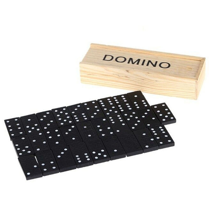 Outdoor Furniture Australia - 28 sztuk/zestaw Drewniane Domino Gra Planszowa