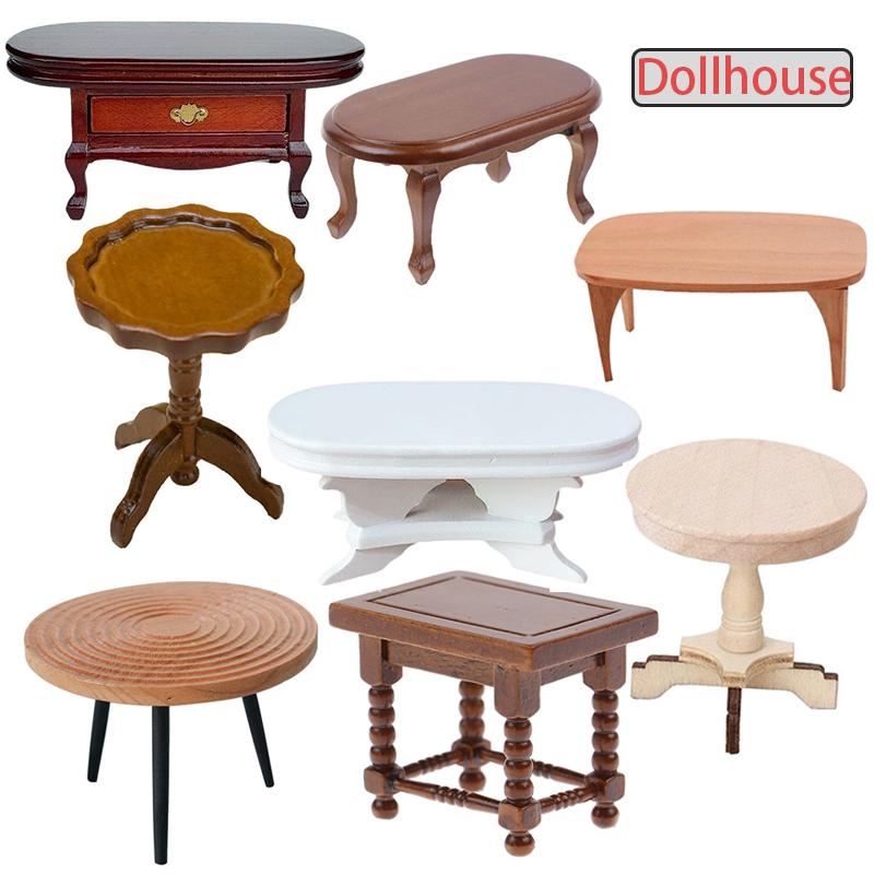 Outdoor Furniture Wooden - 1:12 Miniaturowy stolik do domku dla