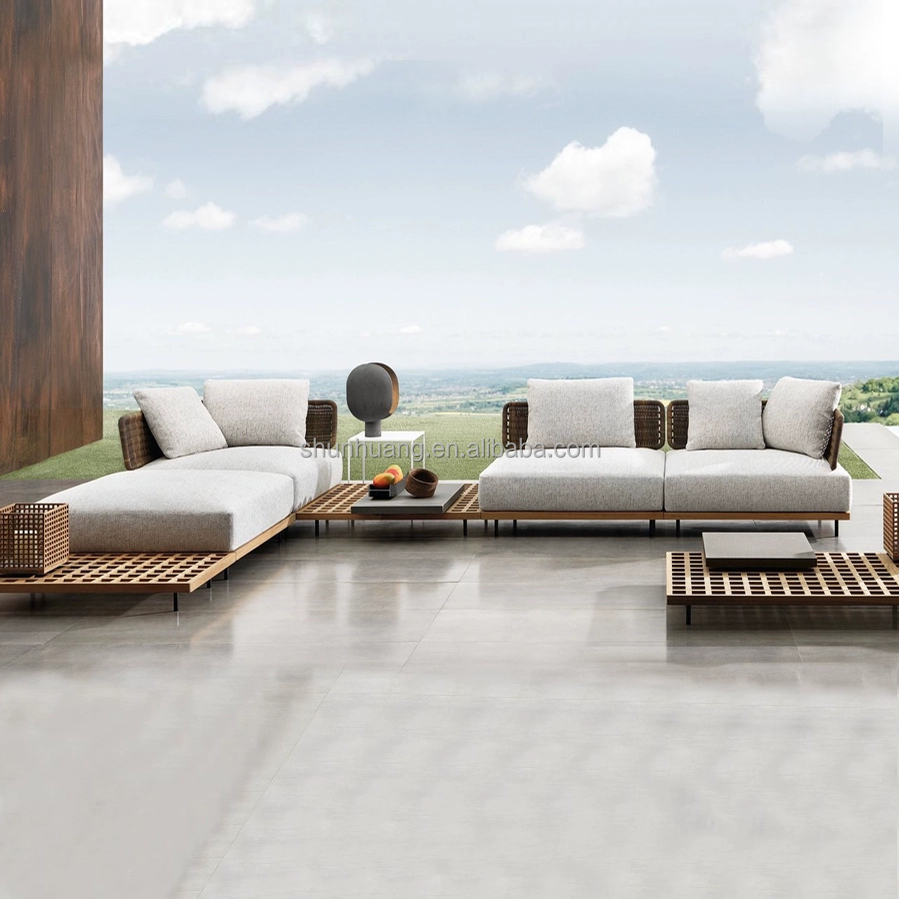 Outdoor Furniture Teak - Nowoczesny zestaw sof ogrodowych, meble na