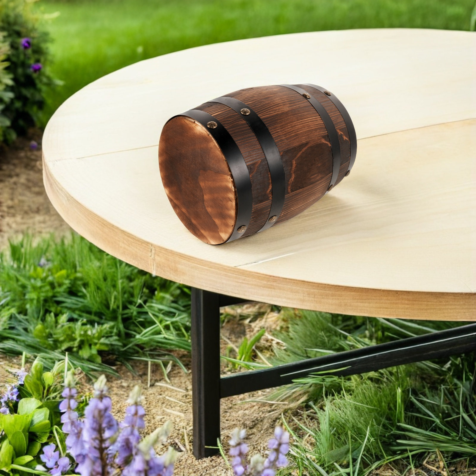 Outdoor Furniture Wooden - Drewniany stołek z beczki na zewnątrz,