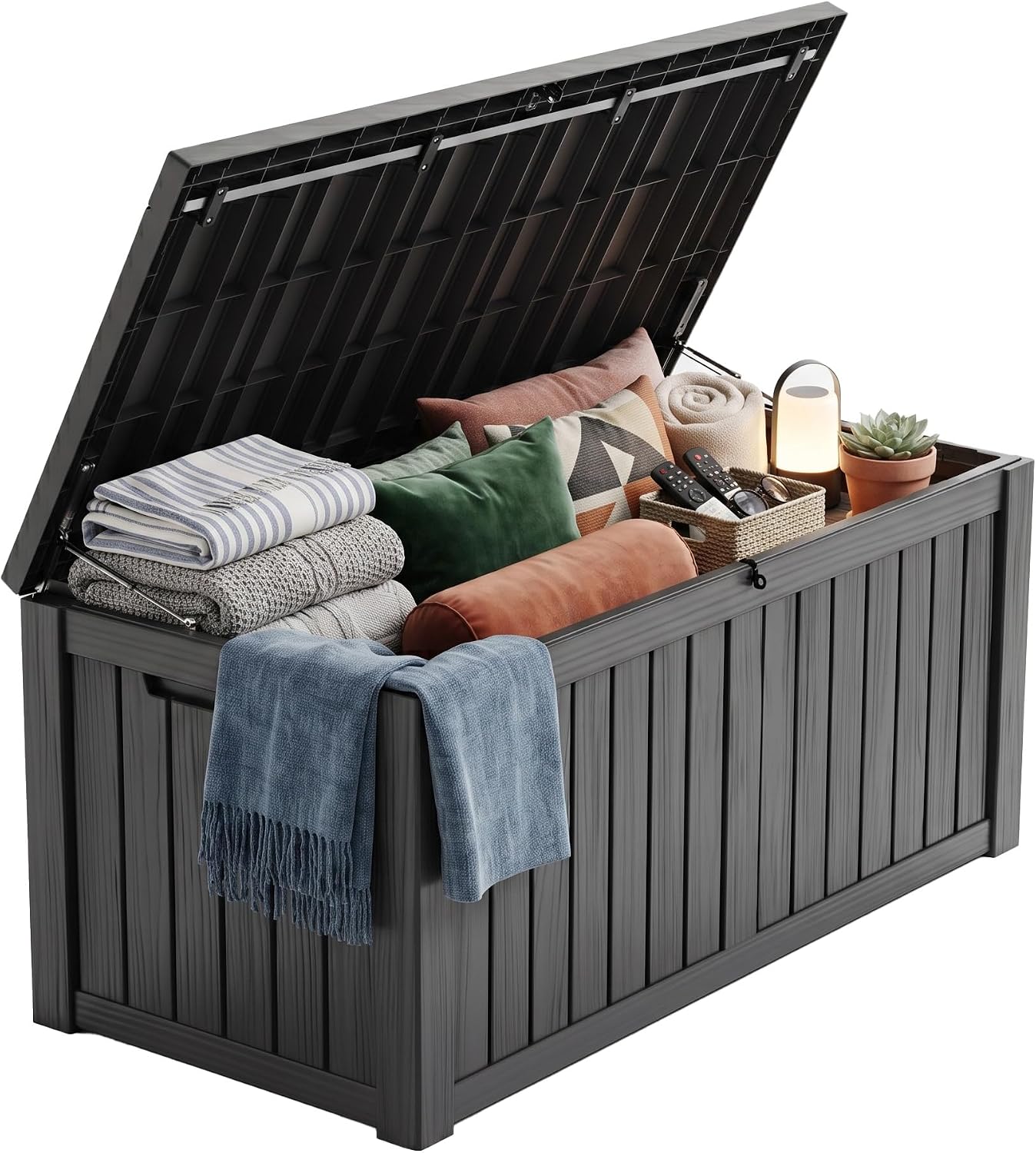 Outdoor Furniture With Storage - 200-galonowy zamykany schowek z żywicy, wodoodporny