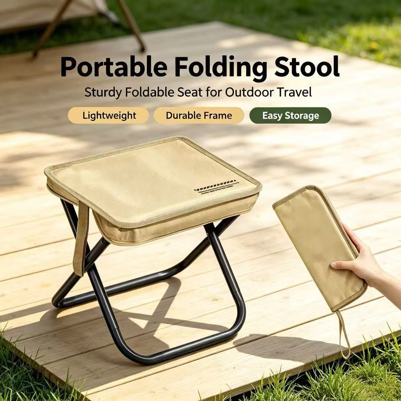 Outdoor Furniture Used - Składany przenośny stołek Magza, ultralekki stołek