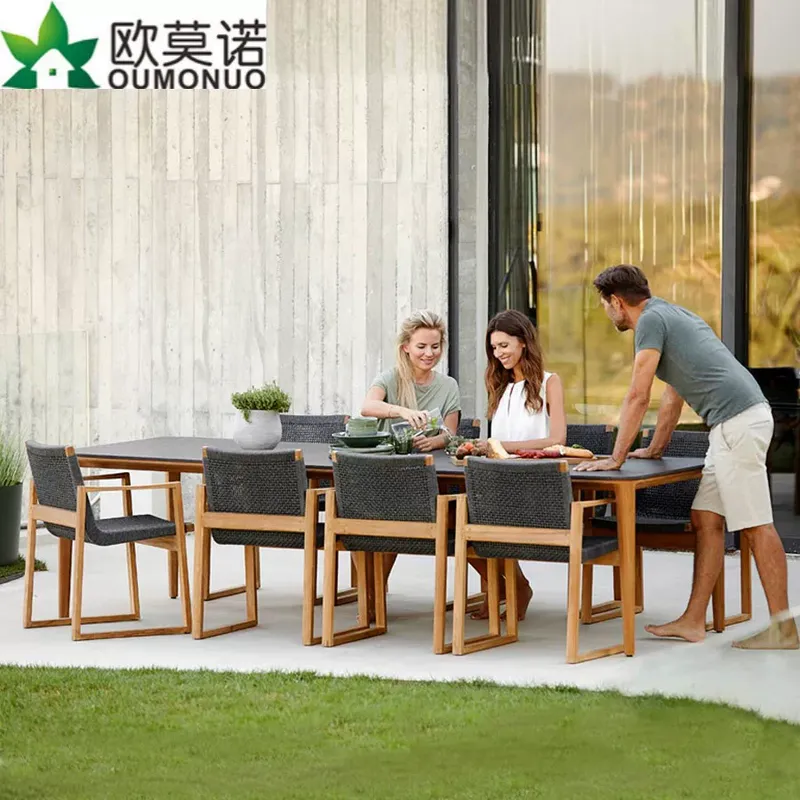 Outdoor Furniture Teak - Zestaw mebli ogrodowych z rattanu i