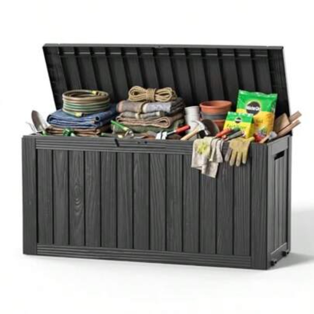 Outdoor Furniture With Storage - 90-galonowy wodoodporny, zamykany na klucz pojemnik