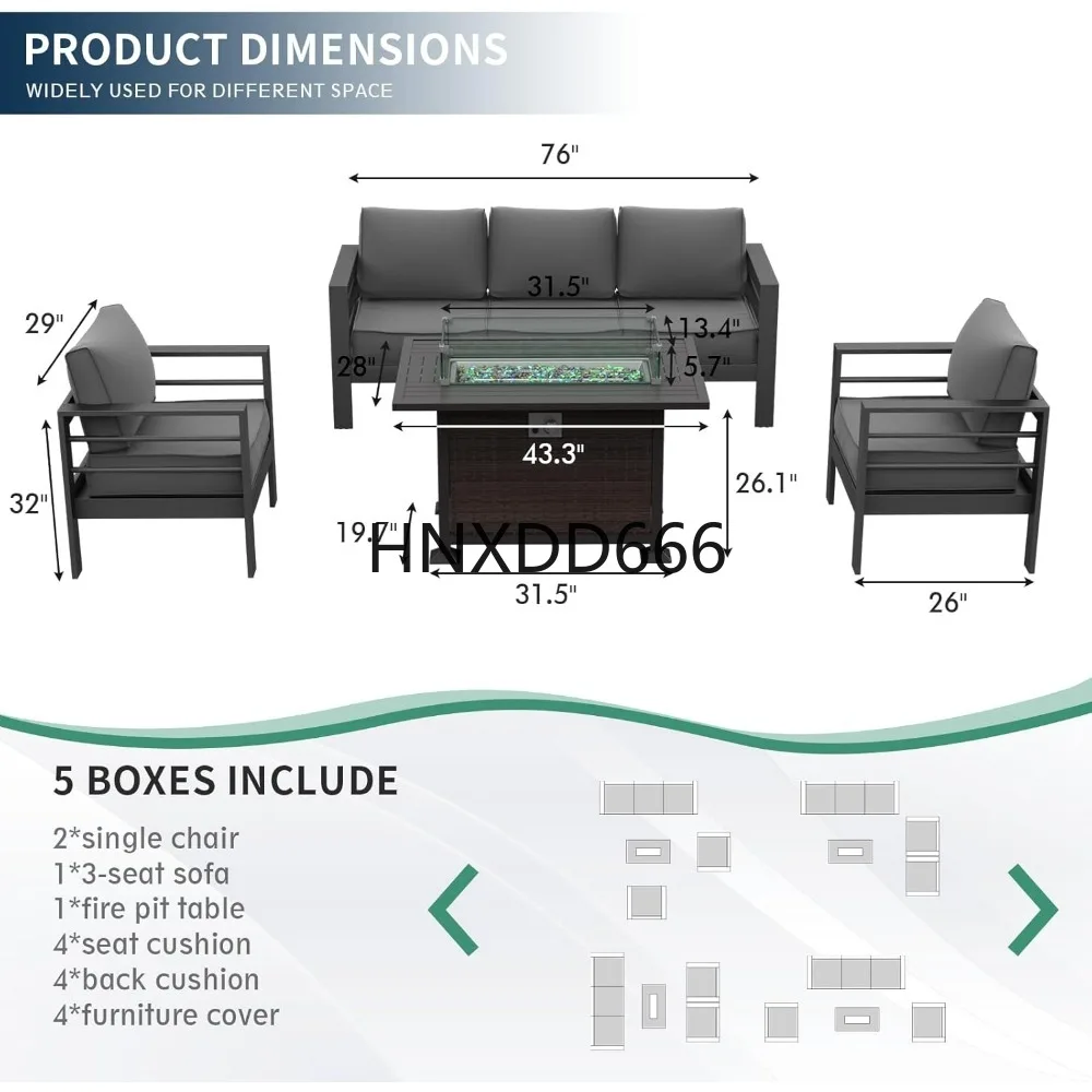 Zestaw mebli ogrodowych z stoł – Outdoor Furniture Set With Fire Pit recenzja i cena