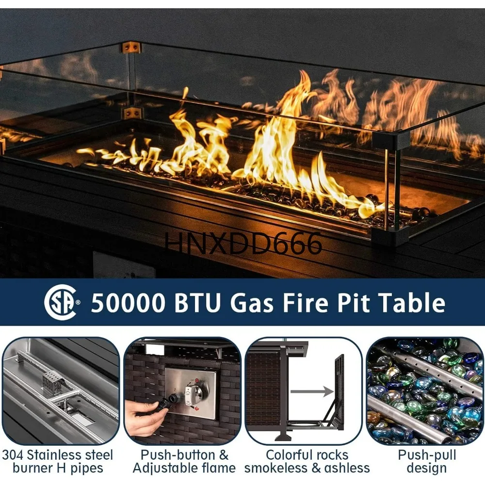 Zestaw mebli ogrodowych z stoł – Outdoor Furniture Set With Fire Pit recenzja i cena