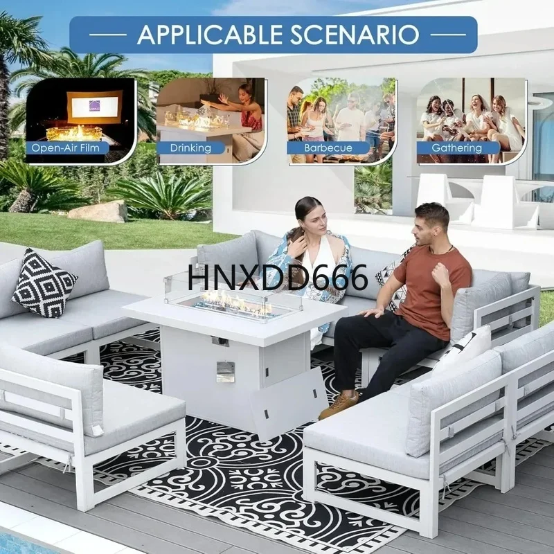 7-częściowy aluminiowy zestaw  – Outdoor Furniture Set With Fire Pit recenzja i cena