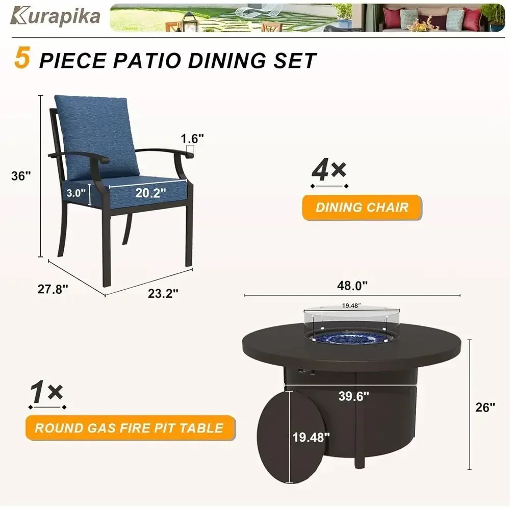 5-częściowy zestaw mebli ogrod – Outdoor Furniture Set With Fire Pit recenzja i cena
