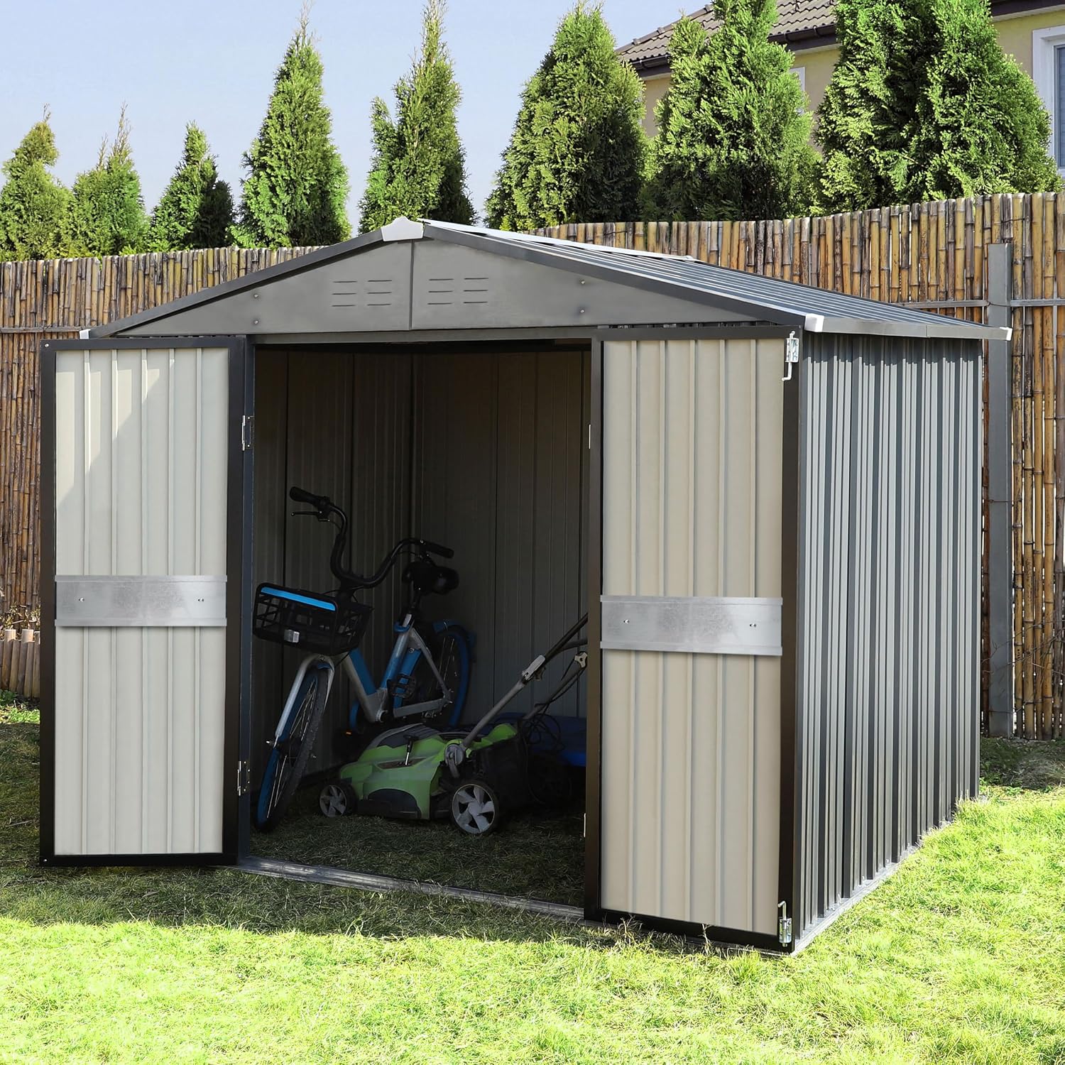Szopa ogrodowa 3 x 3 m z podwó – Outdoor Furniture With Storage recenzja i cena