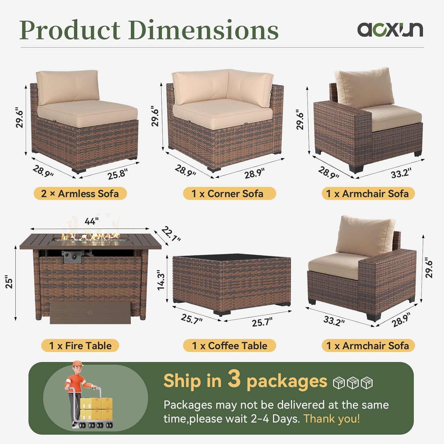 7-częściowy zestaw mebli ogrod – Outdoor Furniture Set With Fire Pit recenzja i cena