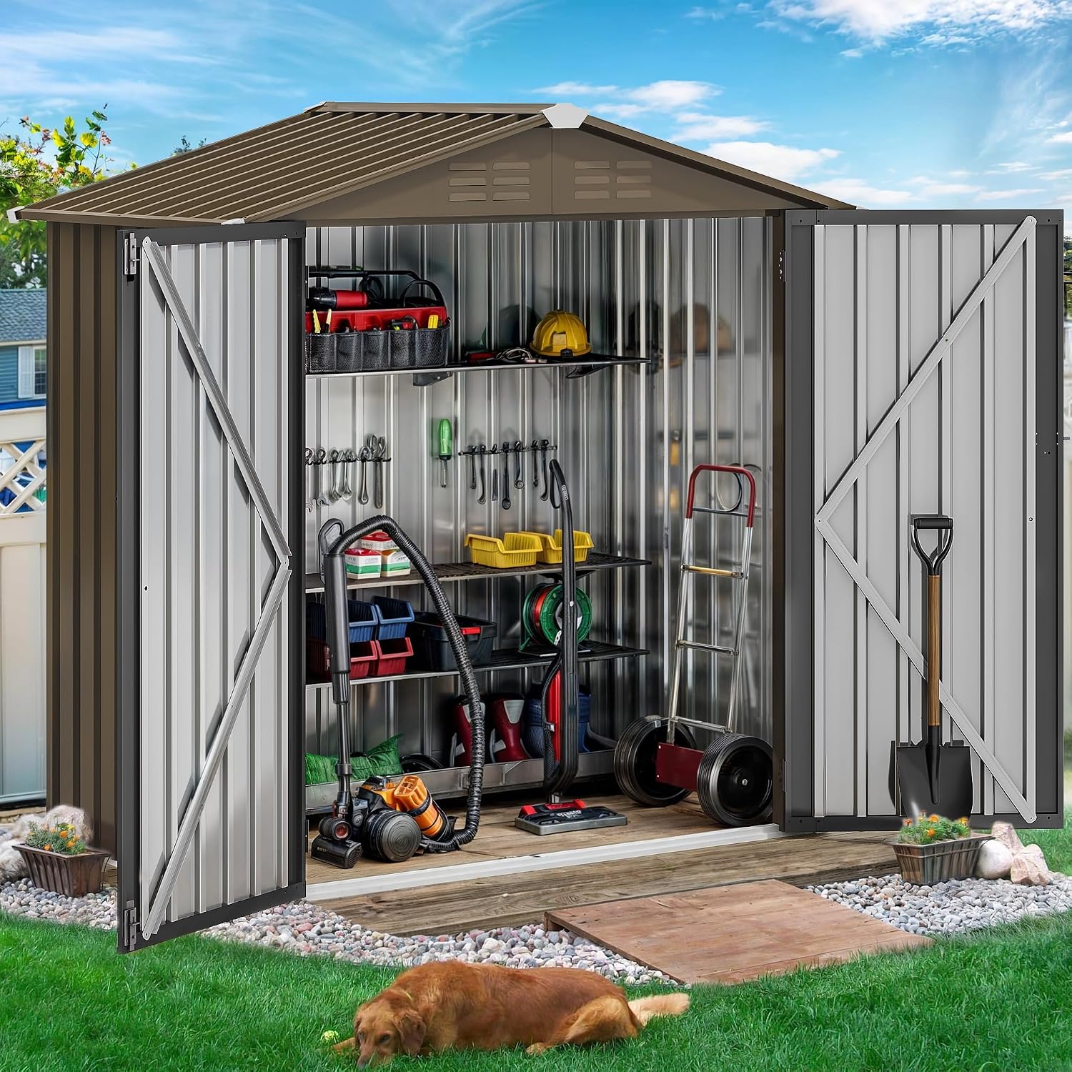 Metalowy schowek ogrodowy 6x4  – Outdoor Furniture With Storage recenzja i cena