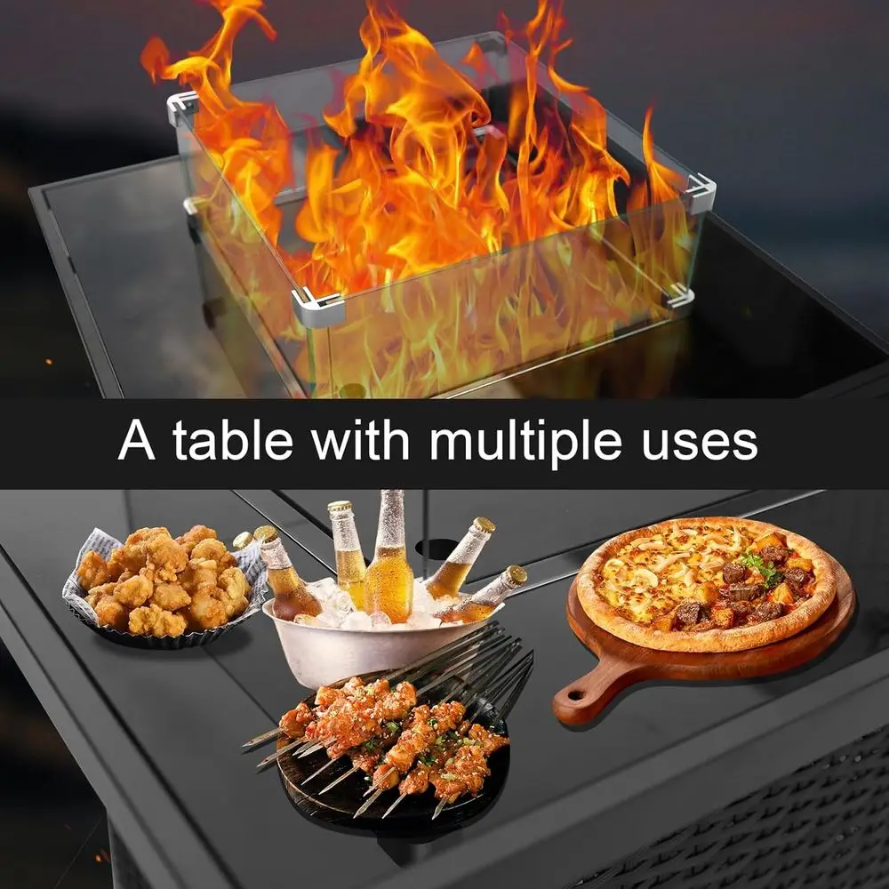 Wiklinowy zestaw mebli ogrodow – Outdoor Furniture Set With Fire Pit recenzja i cena