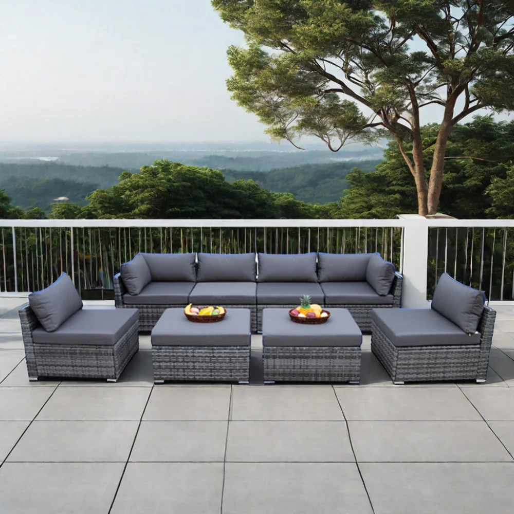 Nowoczesne meble ogrodowe, sof – Outdoor Furniture Set With Fire Pit recenzja i cena