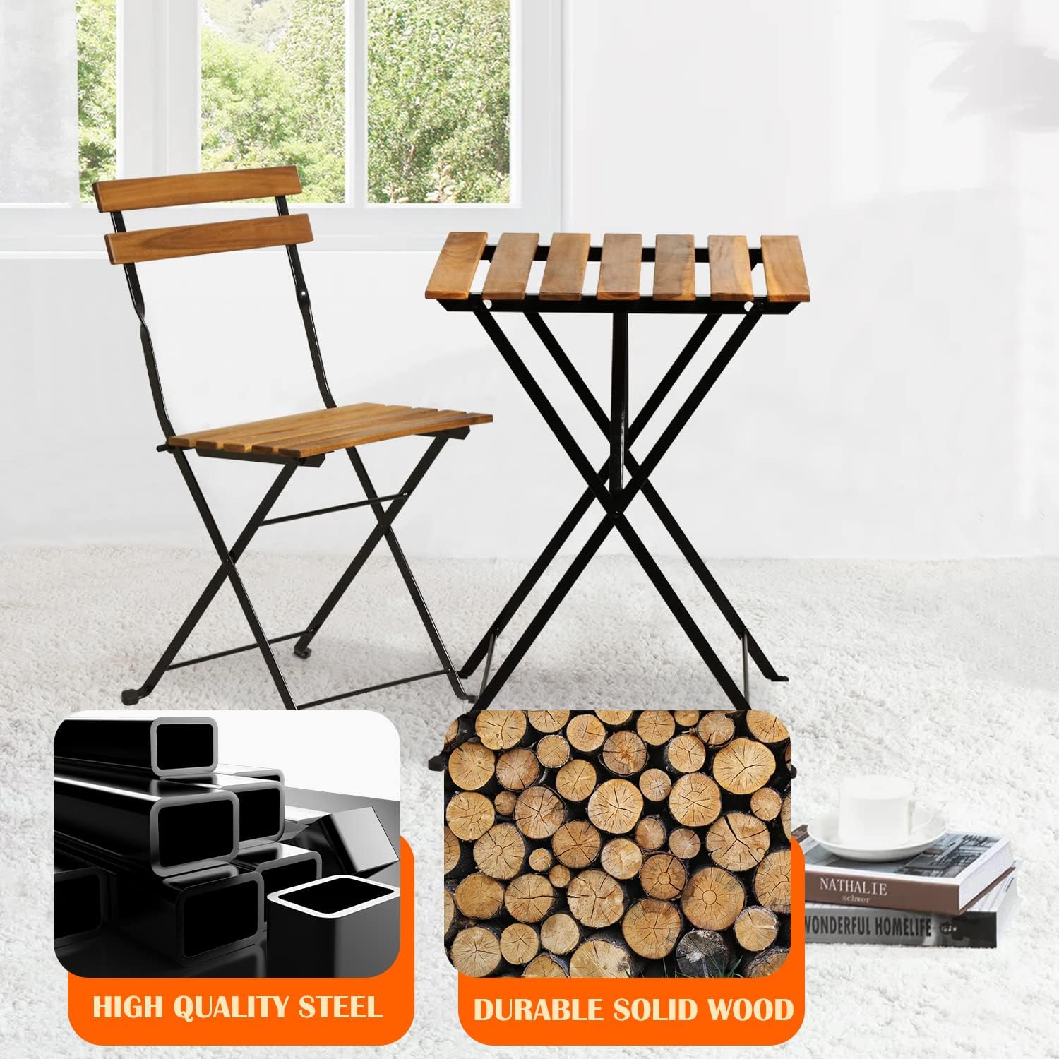 Naturalny drewniany 3-częściow – Outdoor Furniture Wooden recenzja i cena