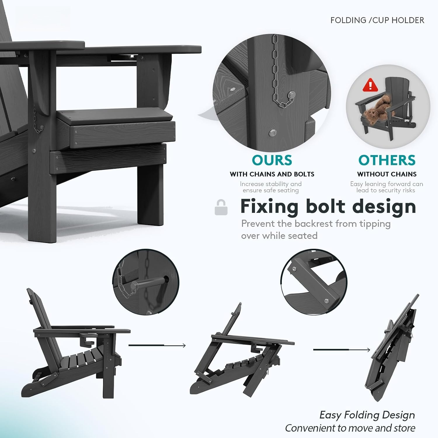 Zestaw dwóch składanych krzese – Outdoor Furniture Set With Fire Pit recenzja i cena