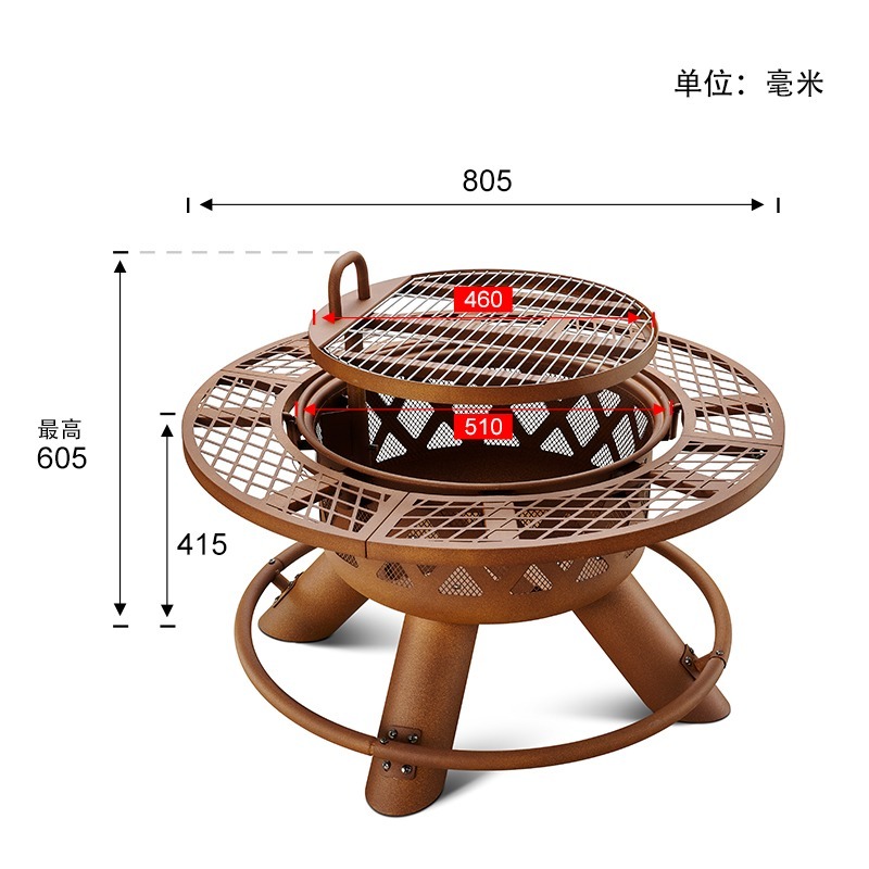 Nowoczesny, przenośny grill i  – Outdoor Furniture Set With Fire Pit recenzja i cena