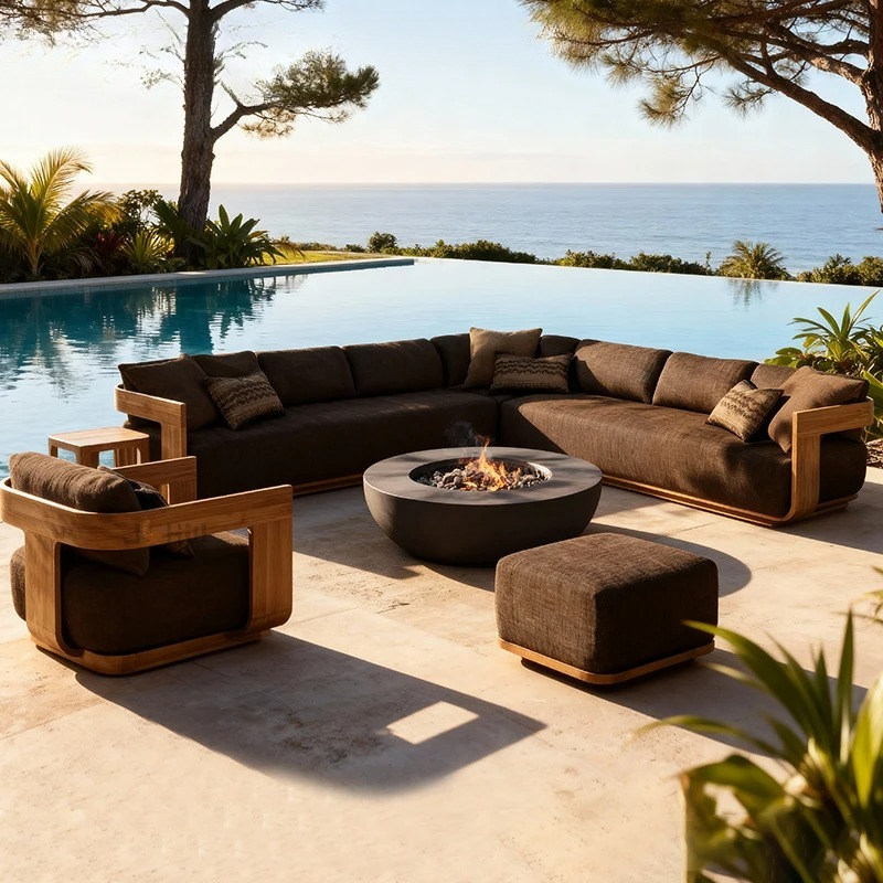 Sofa z wodoodporną, odporną na – Outdoor Furniture Teak recenzja i cena