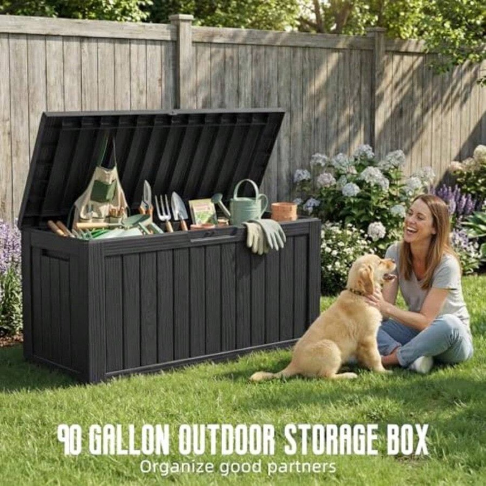 90-galonowy wodoodporny, zamyk – Outdoor Furniture With Storage recenzja i cena
