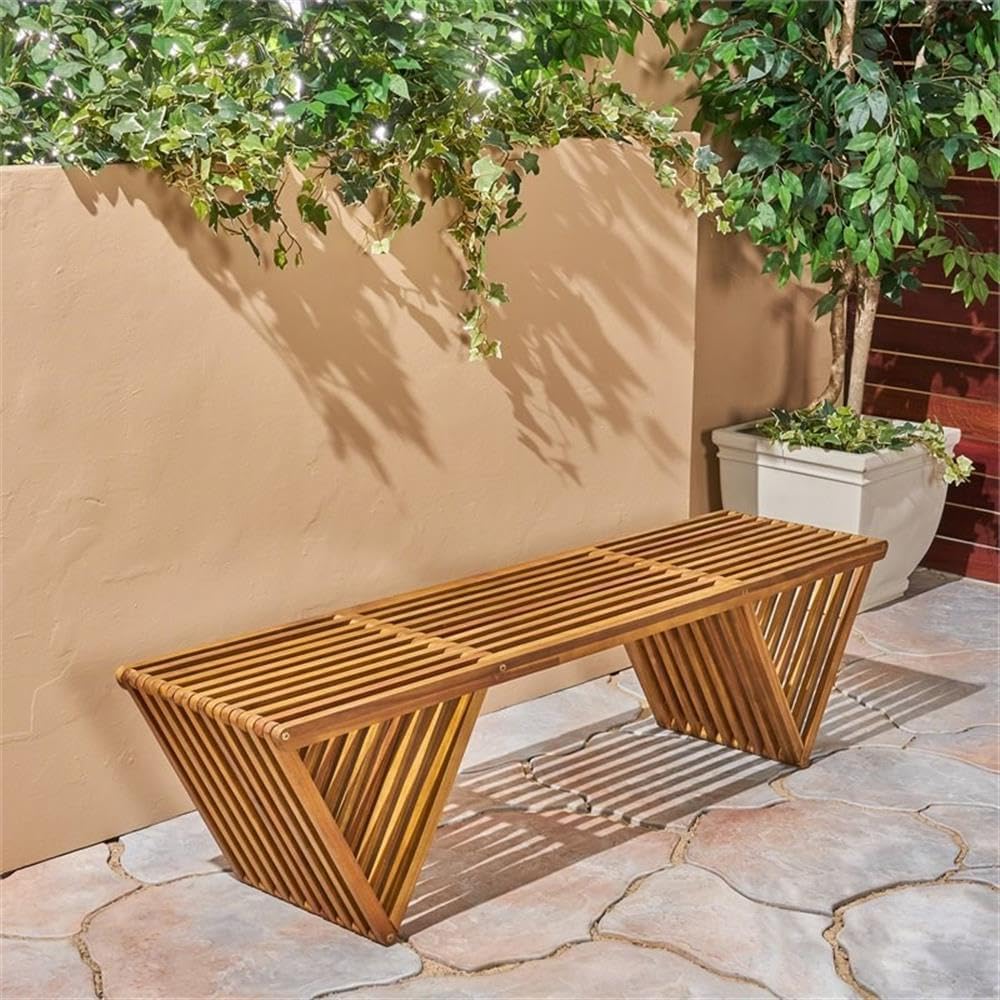 Ławka z drewna akacjowego z wy – Outdoor Furniture Teak Wood recenzja i cena