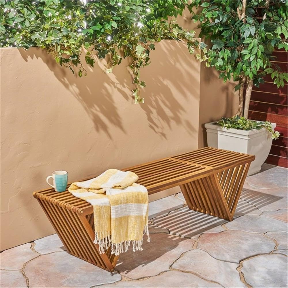 Ławka z drewna akacjowego z wy – Outdoor Furniture Teak Wood recenzja i cena
