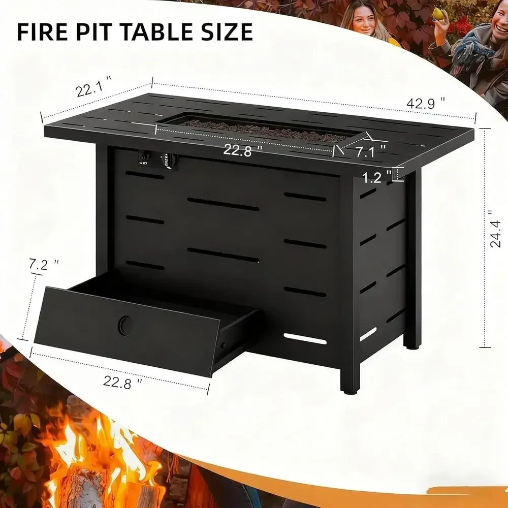 4-częściowy zestaw mebli ogrod – Outdoor Furniture Set With Fire Pit recenzja i cena